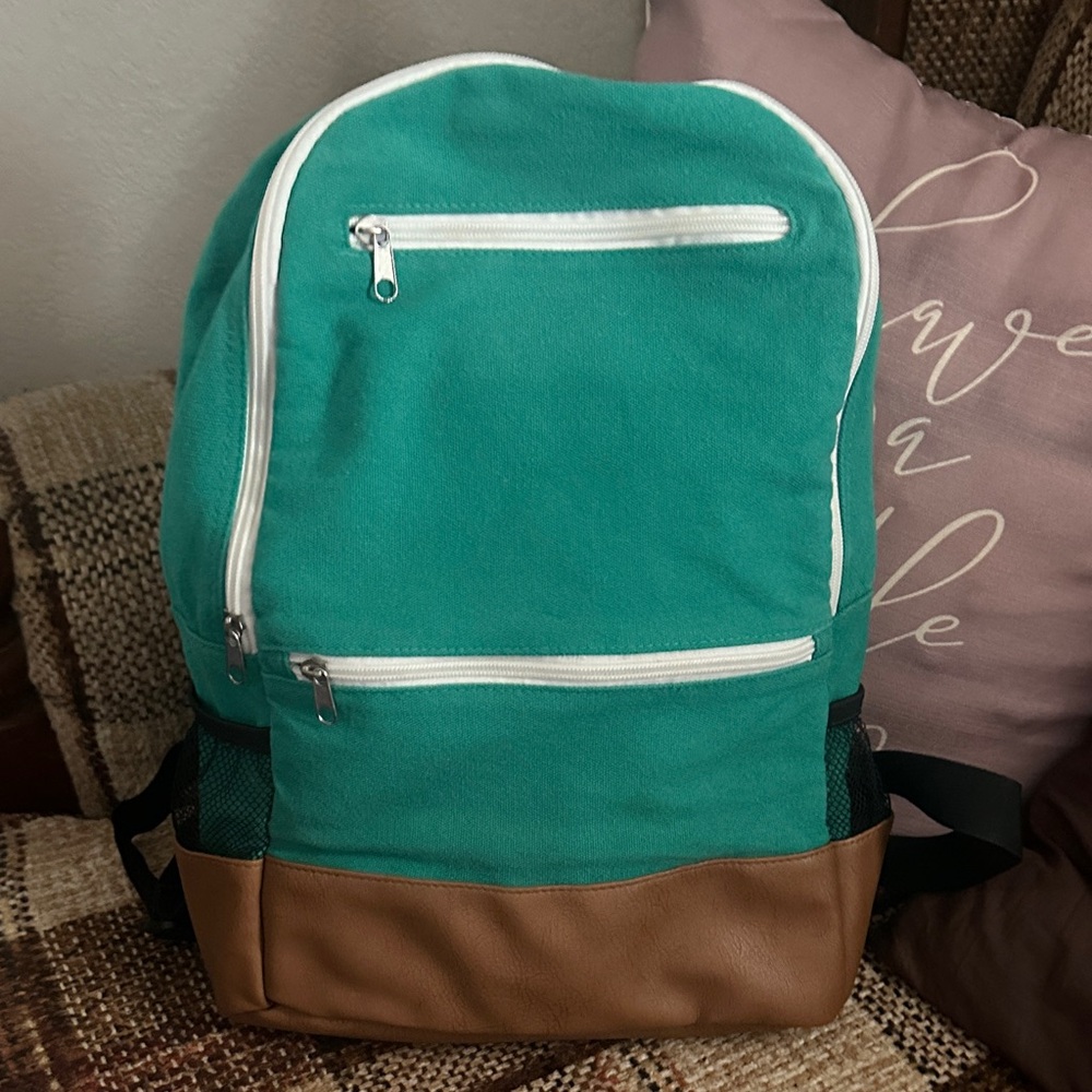 Sears Teal and Brown Backpack